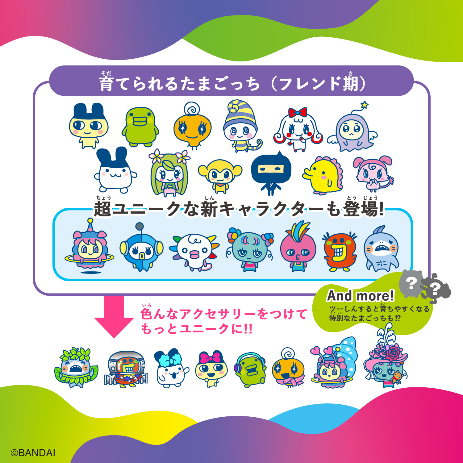 Tamagotchi Uniで育てられるたまごっち